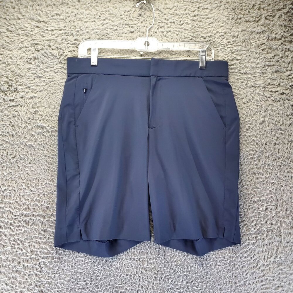 Athleta Shorts Womens Size 6 Navy Blue Tribeca 7" Recycled Polyester Blend